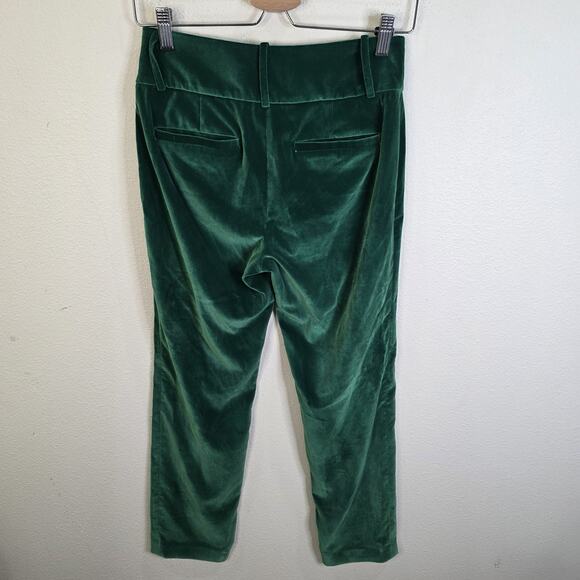 Alice+Olivia Stacey Green Velvet Skinny Pants In Juniper Size 4 $285 - Picture 5 of 8